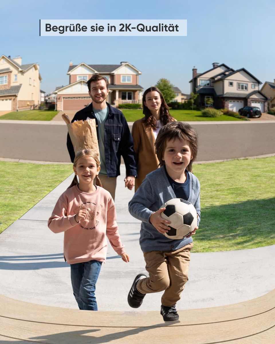 eufy Security S220 Kabellose Video-Türklingel, Akku, 2K HD, Personenerkennung, Zwei-Wege-Audio, HomeBase 2 erforderlich, Nachtsicht, Wetterfest