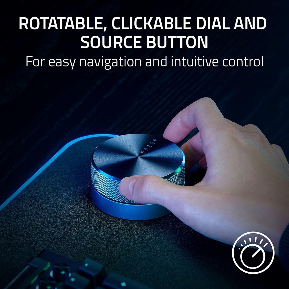 Razer Wireless Control Pod: Erweiterte Audiosteuerung für Nommo V2 & Leviathan V2 Lautsprecher - RGB-Lichtanpassung - drehbarer, anklickbarer Drehregler & Quellentaste - robuste Aluminiumlegierung - USB & Bluetooth Razer Wireless Control Pod: Erweiterte Audiosteuerung für Nommo V2 & Leviathan V2 Lautsprecher - RGB-Lichtanpassung - drehbarer, anklickbarer Drehregler & Quellentaste - robuste Aluminiumlegierung - USB & Bluetooth