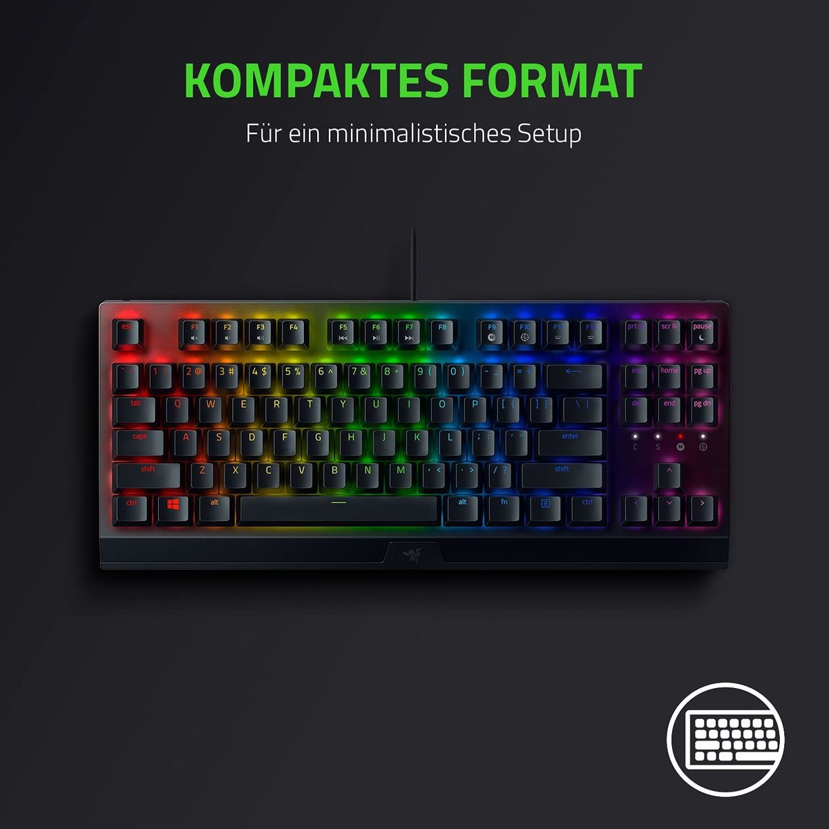 Razer BlackWidow V3 TKL Gaming Keyboard Green Switches Chroma RGB DEU Layout QWERTZ
