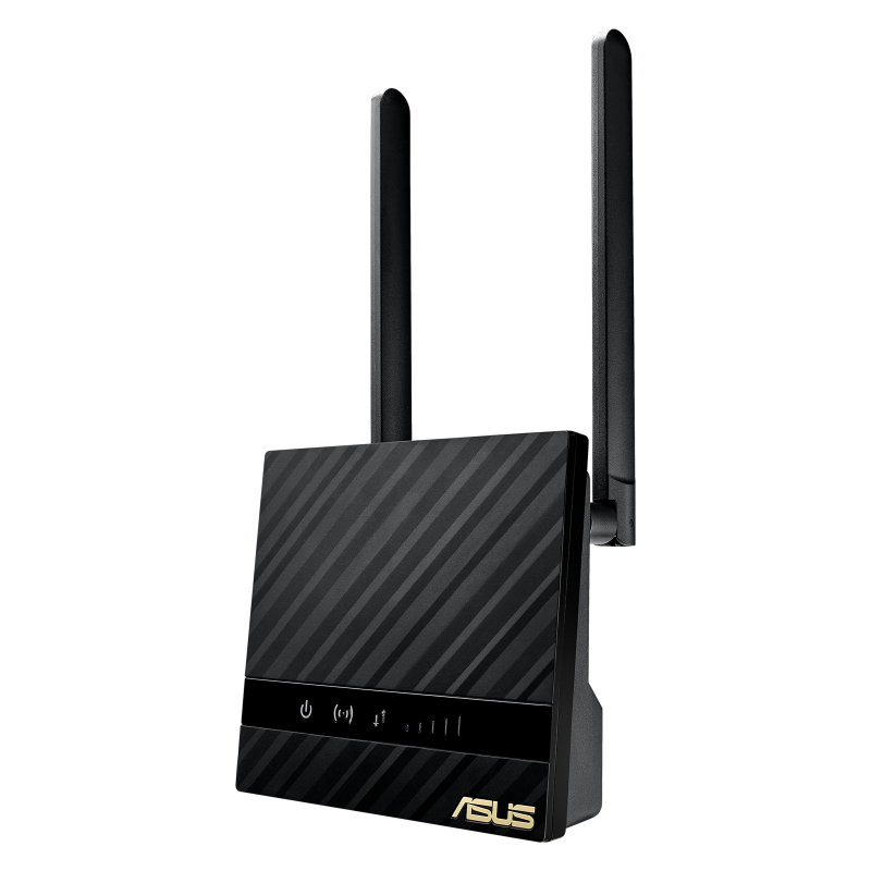 ASUS 4G-N16 Mobilfunk-Router, 4G LTE, Einzelband 2,4 GHz, 300 Mbit/s WLAN, Gigabit Ethernet, SIM-Karten-Slot, Schwarz