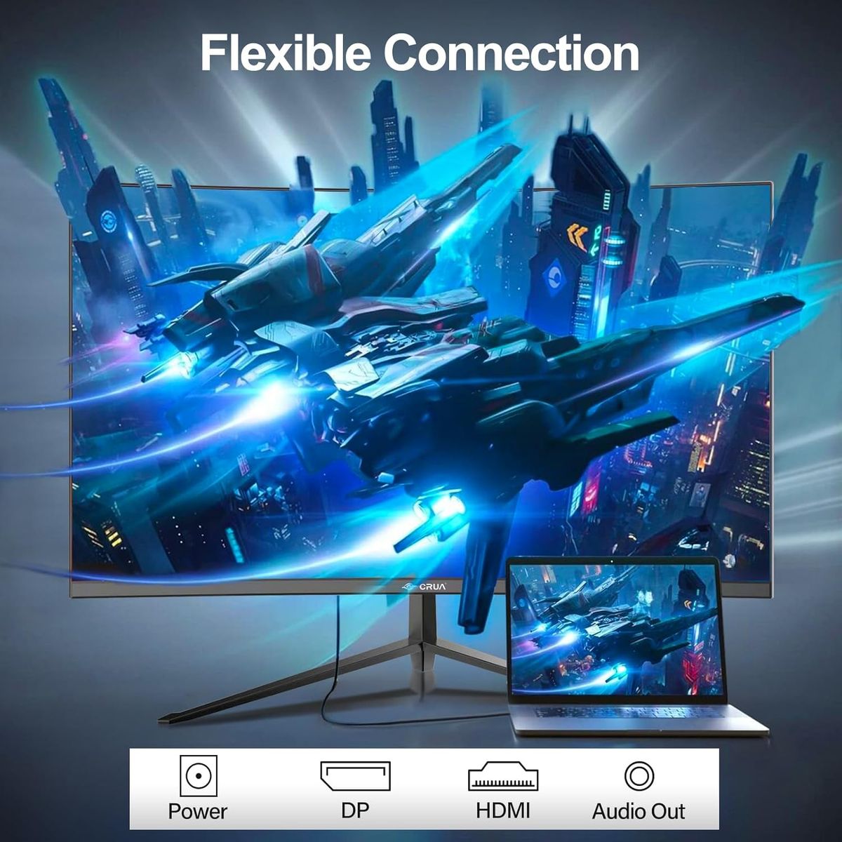 CRUA 27 Inch 100Hz Curved Gaming Monitor, Full HD 1080P 1800R Frameless Computer Monitor, 1ms GTG with FreeSync, Low Motion Blur, Eye Care, VESA, HDMI