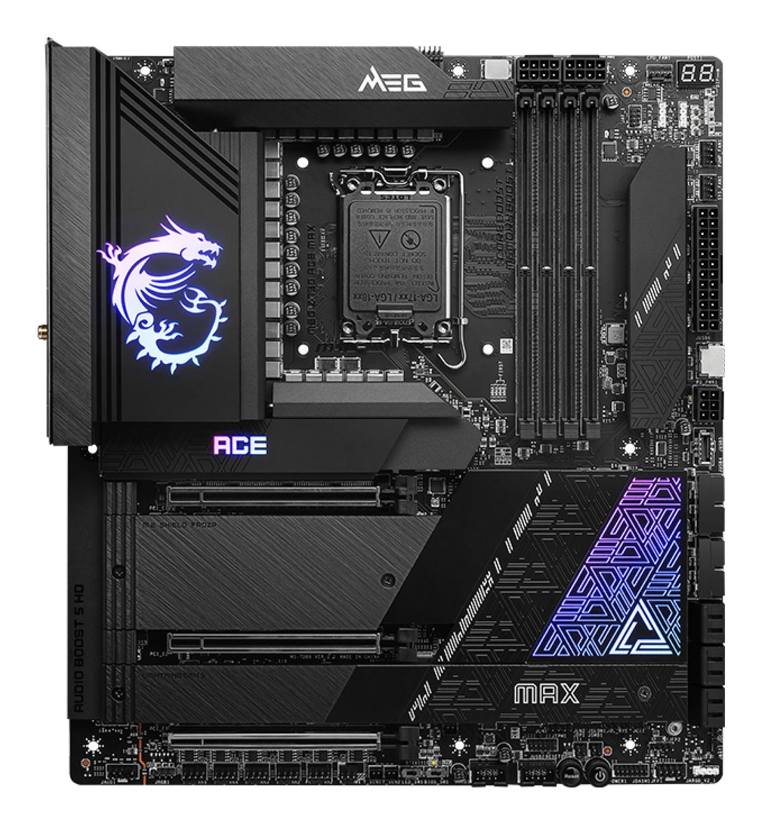 MSI MEG Z790 ACE MAX Mainboard Intel Z790 LGA 1700 E-ATX DDR5 Wi-Fi 6 Bluetooth 5.3 2.5 Gigabit LAN HDMI 2.1 DisplayPort 1.4 M.2