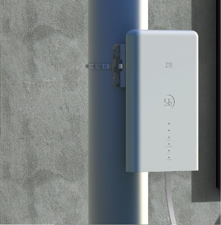 ZTE MC889+T3000 5G Outdoor Router mit Antenne, WiFi 6, Mobilfunk Router, Dualband, wetterfest, weiß