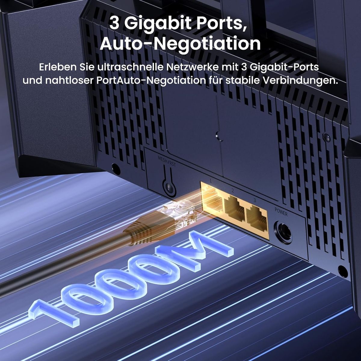 Tenda RE3L Wi-Fi 7 Router, Dual-Band BE3600 3,6 Gbit/s, Mesh, 3x Gigabit WAN/LAN, MLO, 4K-QAM, NFC, WPA3, App-Steuerung, EU