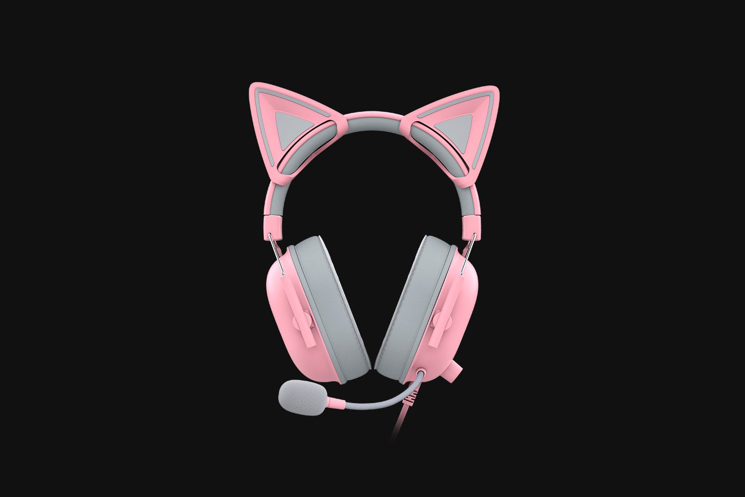 Razer Kitty Ears V2 Clip-on Kitty Ears für Headsets, Universelle Passform, verstellbare Bänder, 26 g, Silikon, Pink Quartz