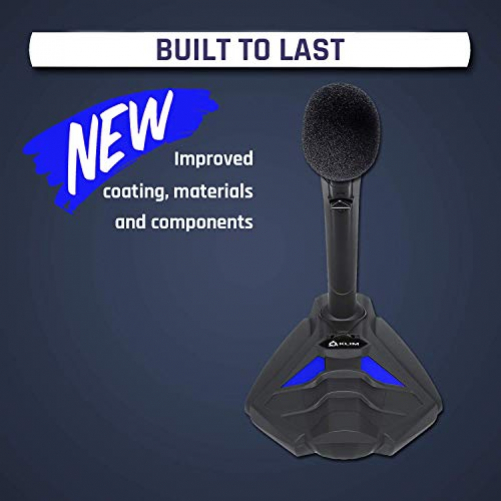 KLIM Voice V2 Desktop Mikrofon PC & MacOS & PS4 schwarz/blau