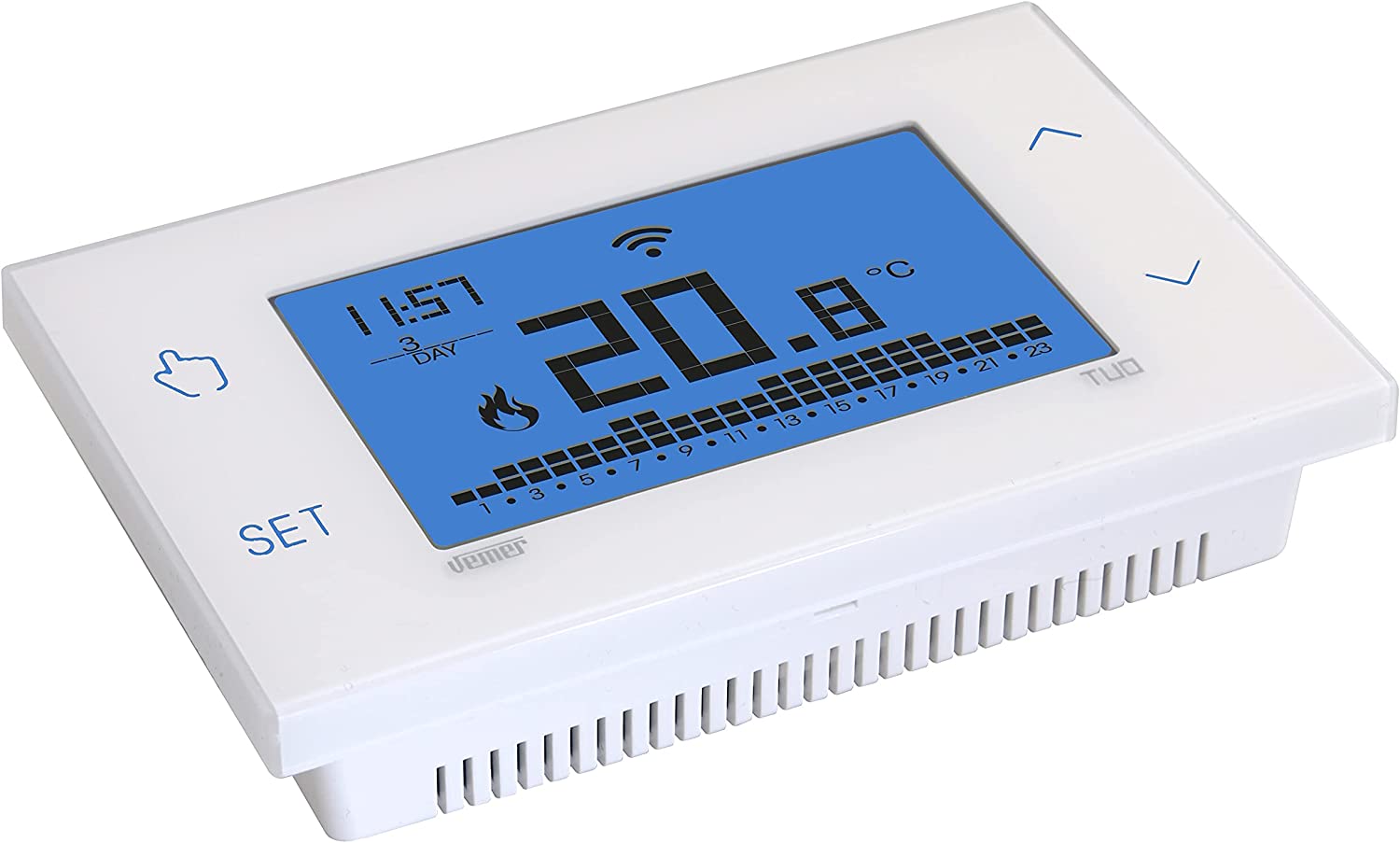 VEMER VE788600 TUO WiFi Batterie - Thermostat Heizung Smart Home, WLAN Raumthermostat, Wochenprogrammierung, Steuerbar mit APP über Smartphone mit iOS und Android, Weiß