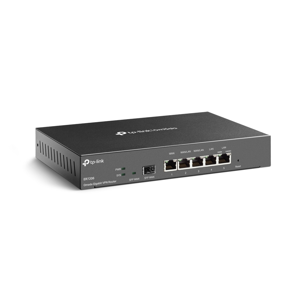 TP-LINK ER7206 Omada Gigabit VPN Router Firewall 6 Port Dual/Multiple WAN 1 SFP & 5 RJ45 Ports v1.0