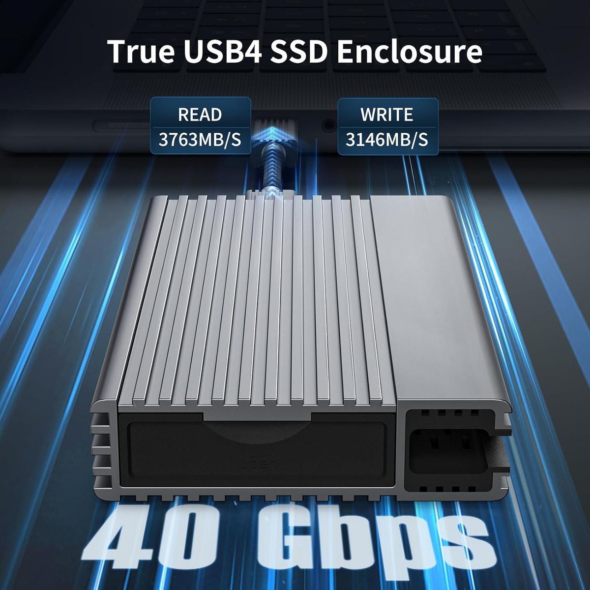 ZIKE 40Gbps M.2 NVMe SSD Gehäuse USB4.0 bis zu 3811MB/s Aluminiumgehäuse Z666, kompatibel mit Thunderbolt4 M.2 M-Key 2280, USB4 USB3.2 Gen2/Gen1 PCI-E Gen 4x4 werkzeuglose Installation