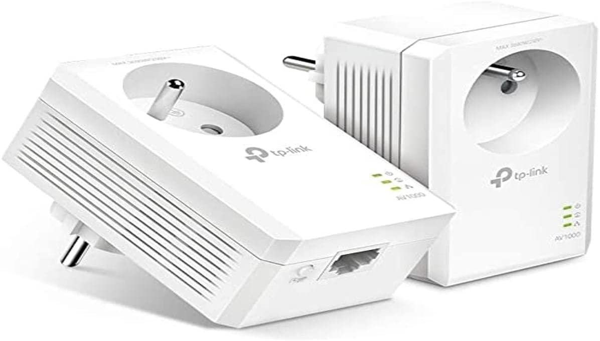 TP-Link AV1000 CPL 1000 Mbps 1 Gigabit-Port integrierte Steckdose