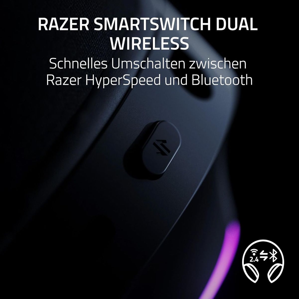 Razer Barracuda X Chroma - kabelloses Multiplattform-Gaming-Headset mit 6 Zonen Chroma RGB (SmartSwitch Hyperspeed & Bluetooth, 40mm Treiber, abnehmbares HyperClear Cardioid-Mikrofon) Schwarz