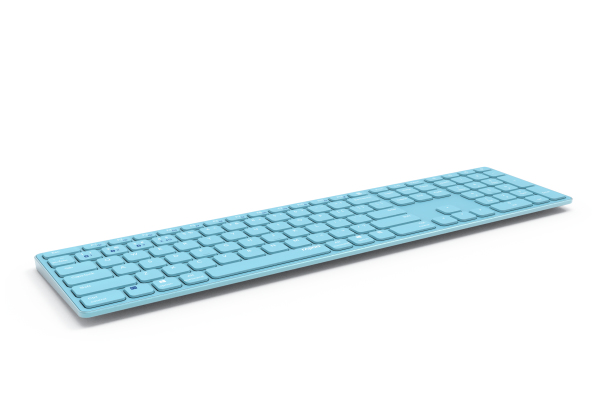 Rapoo E9800M kabellose Tastatur Wireless Keyboard wiederaufladbarer Akku flaches Aluminium Design PC & Mac - blau - (DEU Layout - QWERTZ)