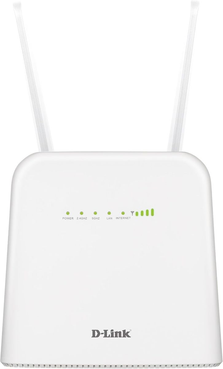 D-Link DWR-960 LTE-Router Cat 7 Wi-Fi AC1200, Mobiler 4G/3G-Router, Multi-WAN, Gigabit-Ports, integrierter SIM-Kartenslot, Dual-Firewall und Internet Fail-Safe Weiß