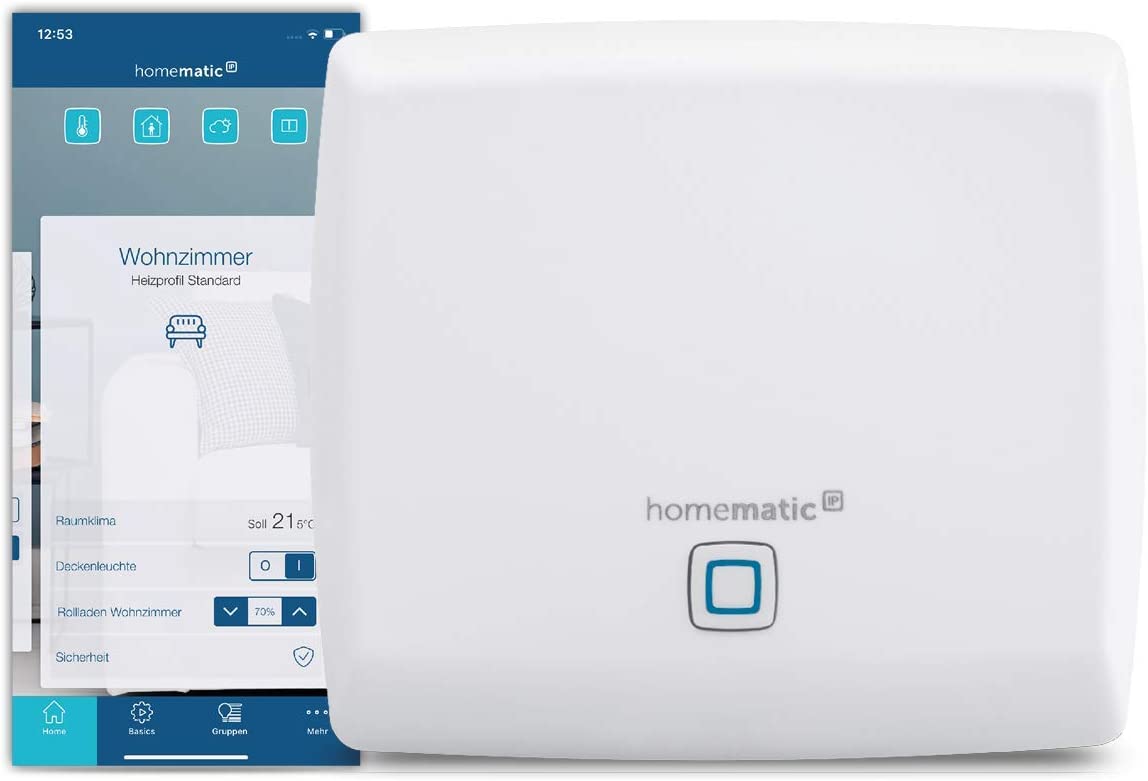 Homematic IP Access Point - Smart Home Gateway with free app and voice control via Amazon Alexa, 140887A0 Standard Standard