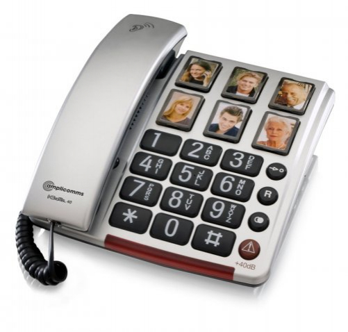 Amplicomms BIGTel 40 Plus, Großtastentelefon, Silber Single