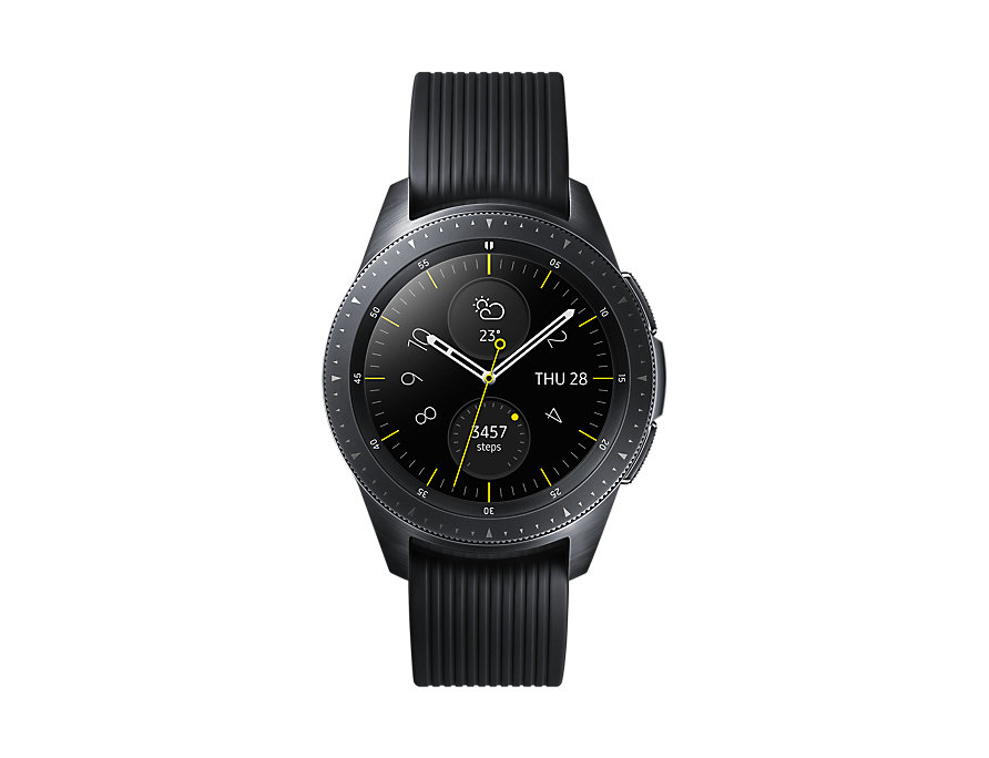 Samsung Galaxy Watch, Runde Bluetooth Smartwatch Für Android, drehbare Lünette, Fitness-tracker, 42mm, ausdauernder Akku, Schwarz (Deutche Version) 42 mm Bluetooth Schwarz