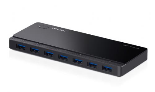 TP-Link UH700 7-Port USB 3.0 HUB inklusive Netzadapter und USB 3.0 Kabel, bis zu 5 Gbit/s, Hot Swapping, unterstützt Windows, Mac OS, Linux, schwarz 7 x USB