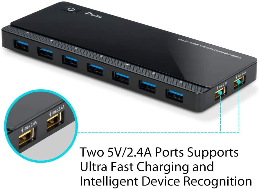 TP-Link USB 3.0 Hub 7 USB 3.0 data ports 2 smart charging USB ports