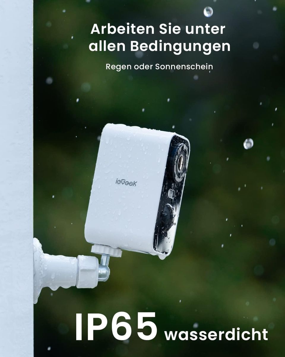 ieGeek 2K Überwachungskamera Aussen Akku Kabellose Überwachungskamera außen/innen mit farbige 10m Nachtsicht,PIR-Bewegungserkennung,Lange Zeit Standby,Cloud/SD Storage,IP65,2-Wege Audio,2,4 GHz KameraA ieGeek 2K Überwachungskamera Aussen Akku Kabellose Überwachungskamera außen/innen mit farbige 10m Nachtsicht,PIR-Bewegungserkennung,Lange Zeit Standby,Cloud/SD Storage,IP65,2-Wege Audio,2,4 GHz KameraA