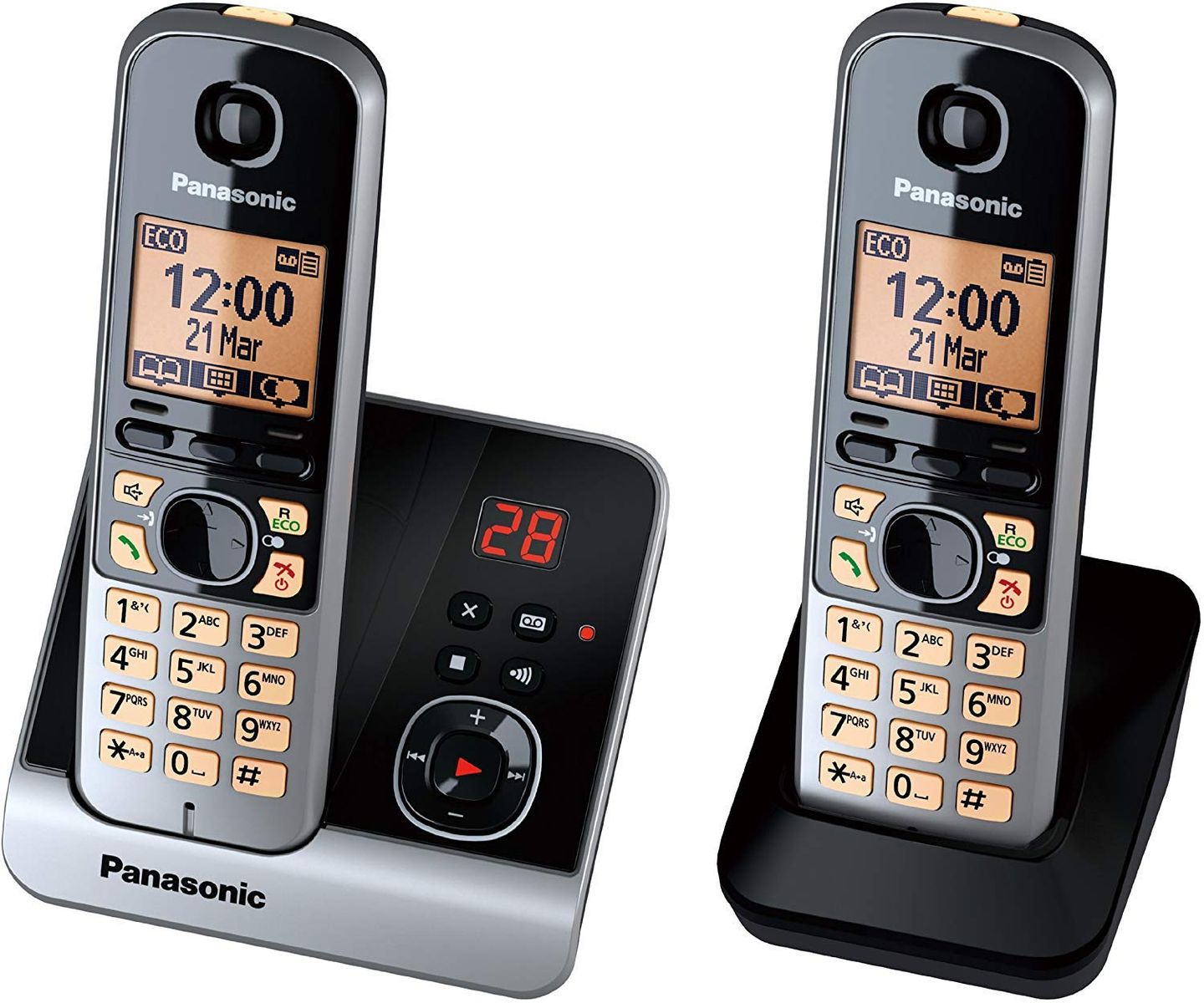 Panasonic KX-TG6722GB Duo Schnurlostelefon 4,6 cm 1,8" Display Smart-Taste Freisprechen Anrufbeantworter