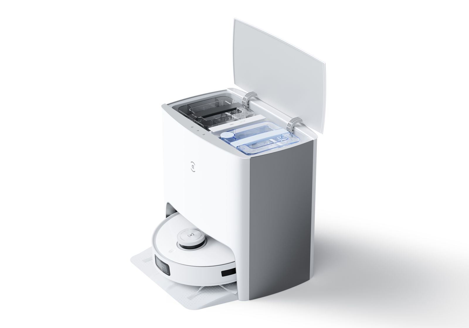 Ecovacs DEEBOT T10 Turbo Saugroboter & Wischroboter 3000 Pa, TURBO Station, OZMO Turbo 2.0, 5200 mAh, WLAN, HD-Kamera Nachtsicht, AIVI, Weiß