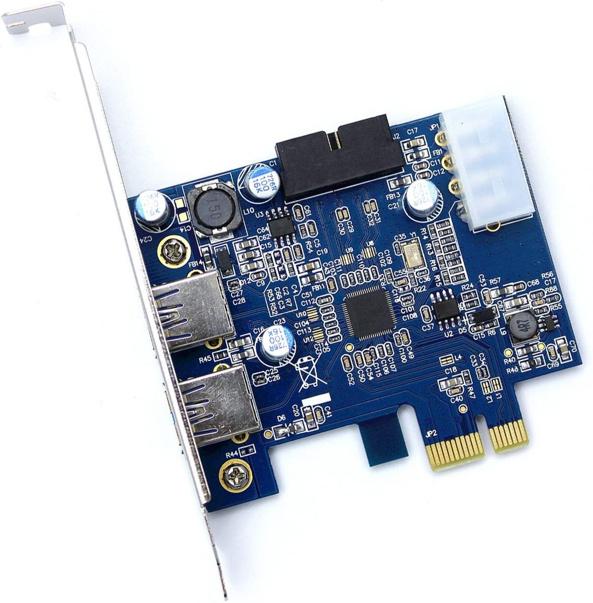 Optiaml Shop 2 Port USB 3.0 PCI Express Card, Mini PCI-E USB 3.0 Hub Controller Adapter
