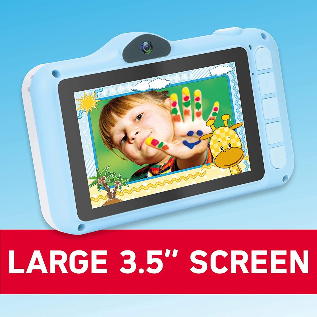 AGFAPHOTO Kinderkamera Realikids Cam 2 Digitalkamera für Kinder mit SD-Kartenslot für bis zu 32GB | 3,5 LCD-Bildschirm | Lithium-Akku und ergonomisches Design | Kamera für Kinder Blau