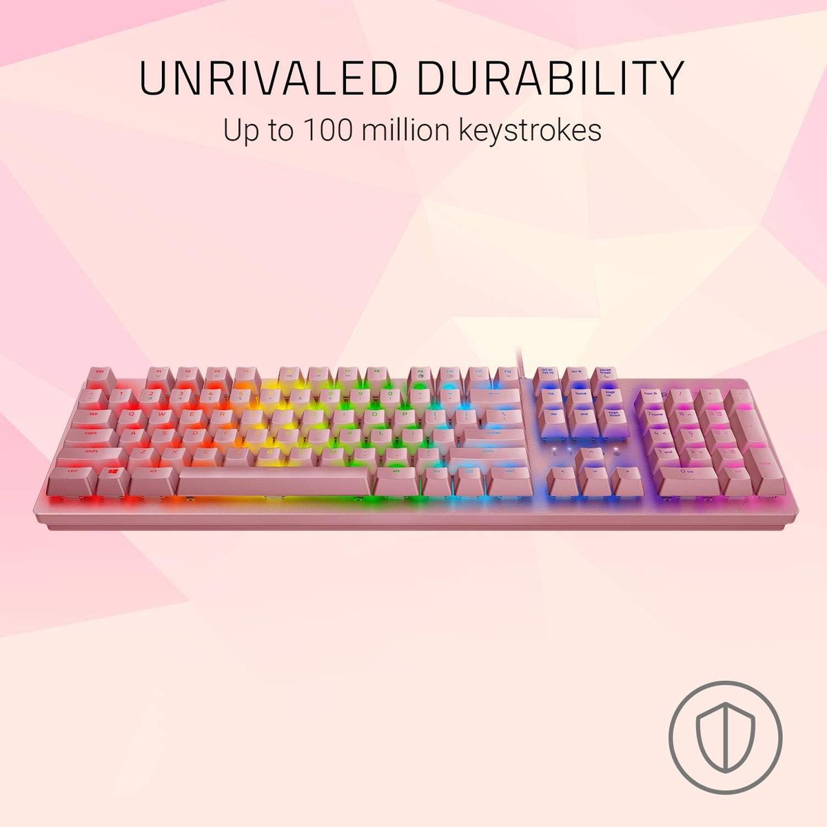 Razer Huntsman V2 TKL Gaming Keyboard Optical Red Switches Chroma RGB Quartz Pink US-Layout ISO