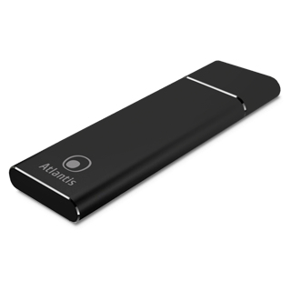 Atlantis Land A06-M2-NVME-01 M.2 NVMe SSD-Gehäuse, USB-C 3.2 Gen 1 (5 Gbit/s), Aluminium, Schwarz, für 30/42/60/80 mm