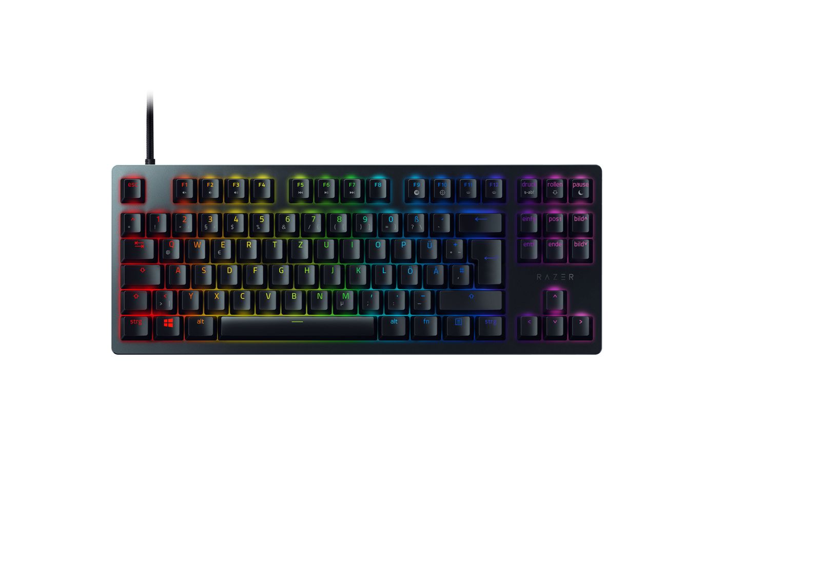 Razer Huntsman TE Gaming Keyboard Optical Red Switches TKL RGB US-Layout ISO