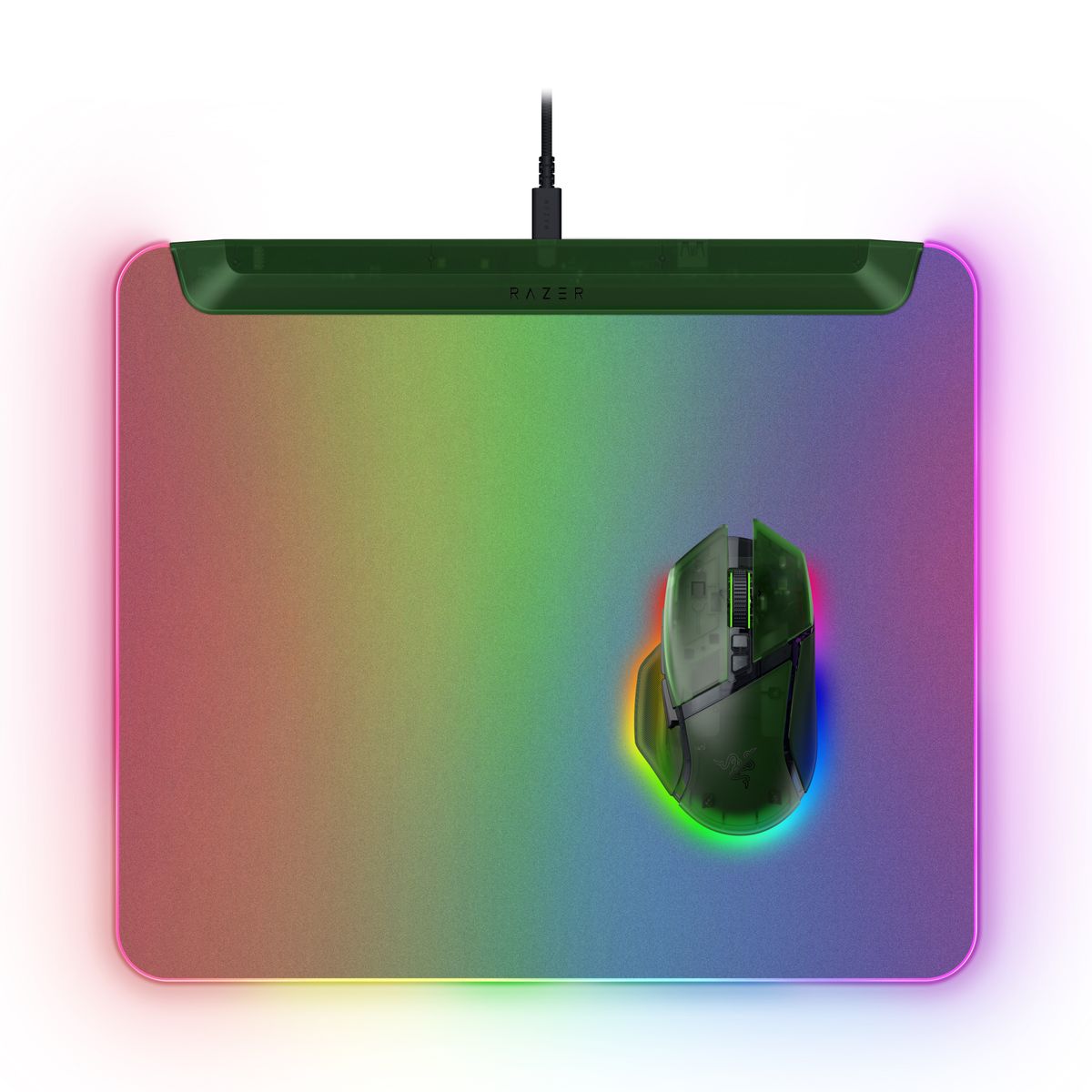 Razer Firefly V2 Pro Gaming-Mauspad, RGB-Beleuchtung, USB-Anschluss, Anti-Rutsch-Basis, Grün