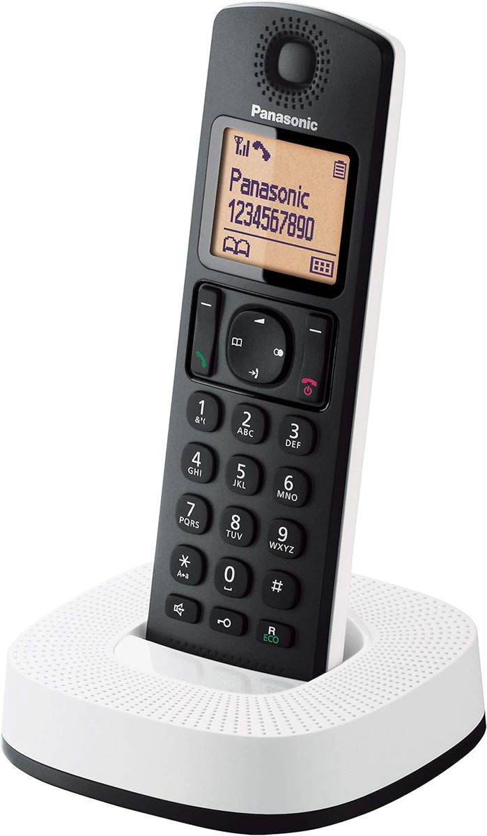 Panasonic KX-TGC310 Schnurlostelefon (LCD, Anruf-Erkennung, Gesprächszeit 16 h, Ortung, 50 Nummern, Anrufsperre, ECO-Modus, Geräuschreduzierung), Schwarz und Weiß