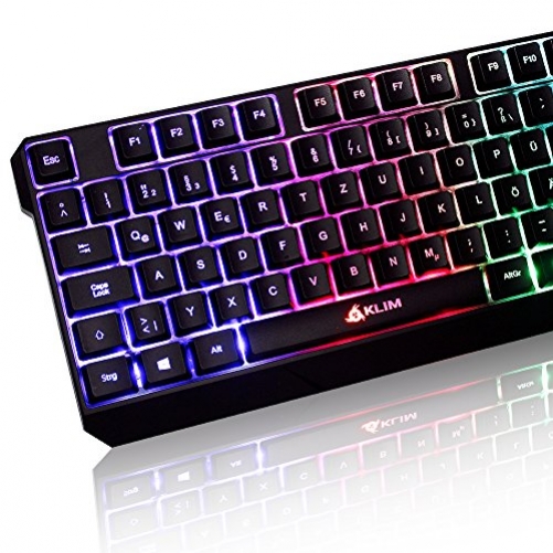 KLIM Chroma RGB Gaming Tastatur wasserdicht für PC MAC PS4 DE-Layout