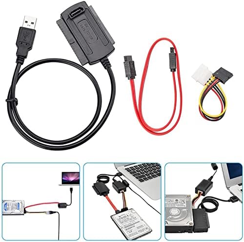 Retoo IDE SATA zu USB 2.0 Docking Station für 2,5” und 3,5” HDD oder SSD Festplatten, SATA/IDE Adapter, Combo Universalkonverter, Kompatible mit Windows XP/Vista/7/8/10, IDE+SATA Konverter