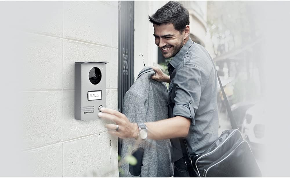 SCS Sentinel PVF0040 Drahtgebundene Video-Türsprechanlage Komplettset 4,3-Zoll Touchscreen, 2-Draht, wetterfest, Weiß, EU Stecker