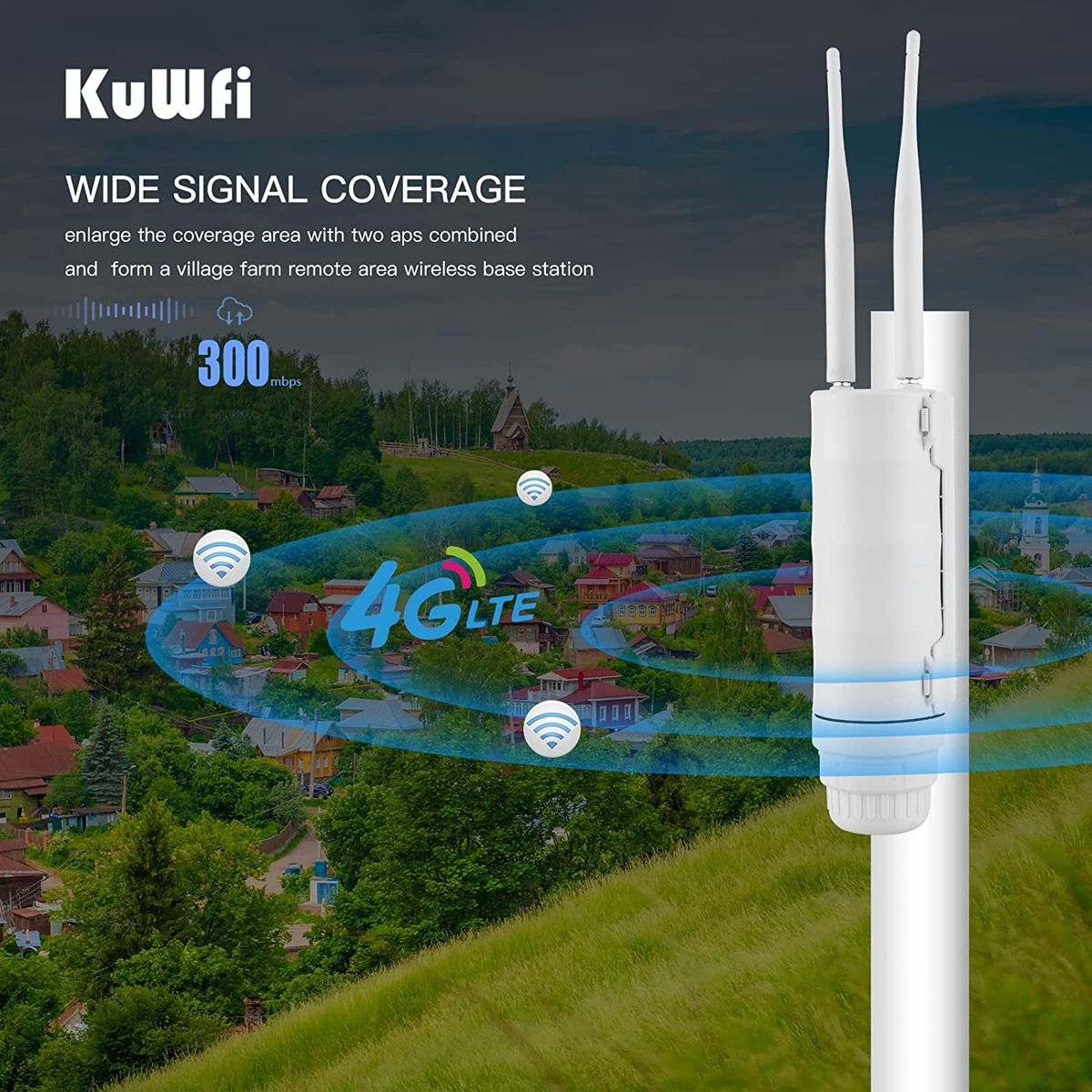 KuWFi 4G LTE Outdoor Router SIM Karten,150Mbps Wi-Fi Extender Receiver High Gain Antenne IP67 wasserdicht Outdoor Wi-Fi Antenne kompatibel SIM Karten aus den meisten europäischen Ländern KuWFi 4G LTE Outdoor Router SIM Karten,150Mbps Wi-Fi Extender Receiver High Gain Antenne IP67 wasserdicht Outdoor Wi-Fi Antenne kompatibel SIM Karten aus den meisten europäischen Ländern